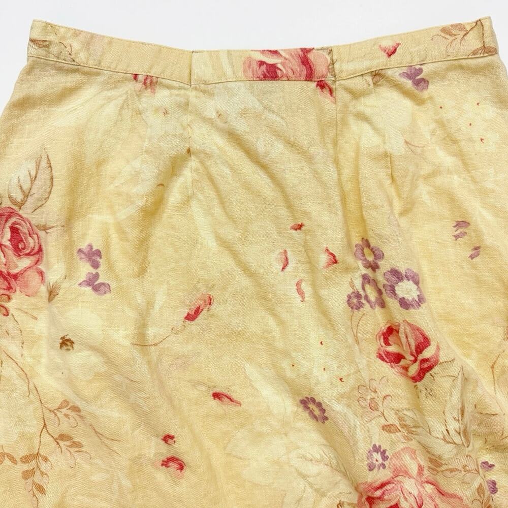 Lauren Ralph Lauren Linen Floral Button Front Skirt - Picture 9 of 10